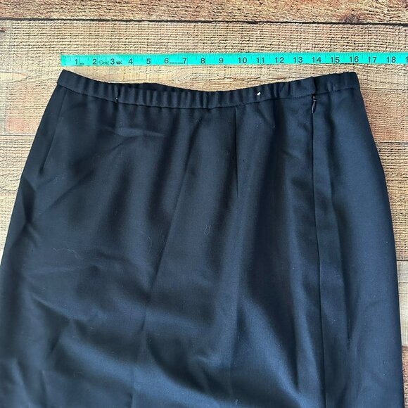 Pendleton Black Wool Midi Skirt With Side Slit Womens Size 16 - Picture 9 of 14
